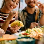 eating food at a Mexican restaurant